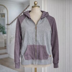 TenTree Purple And Grey Zip Up Sweater Small